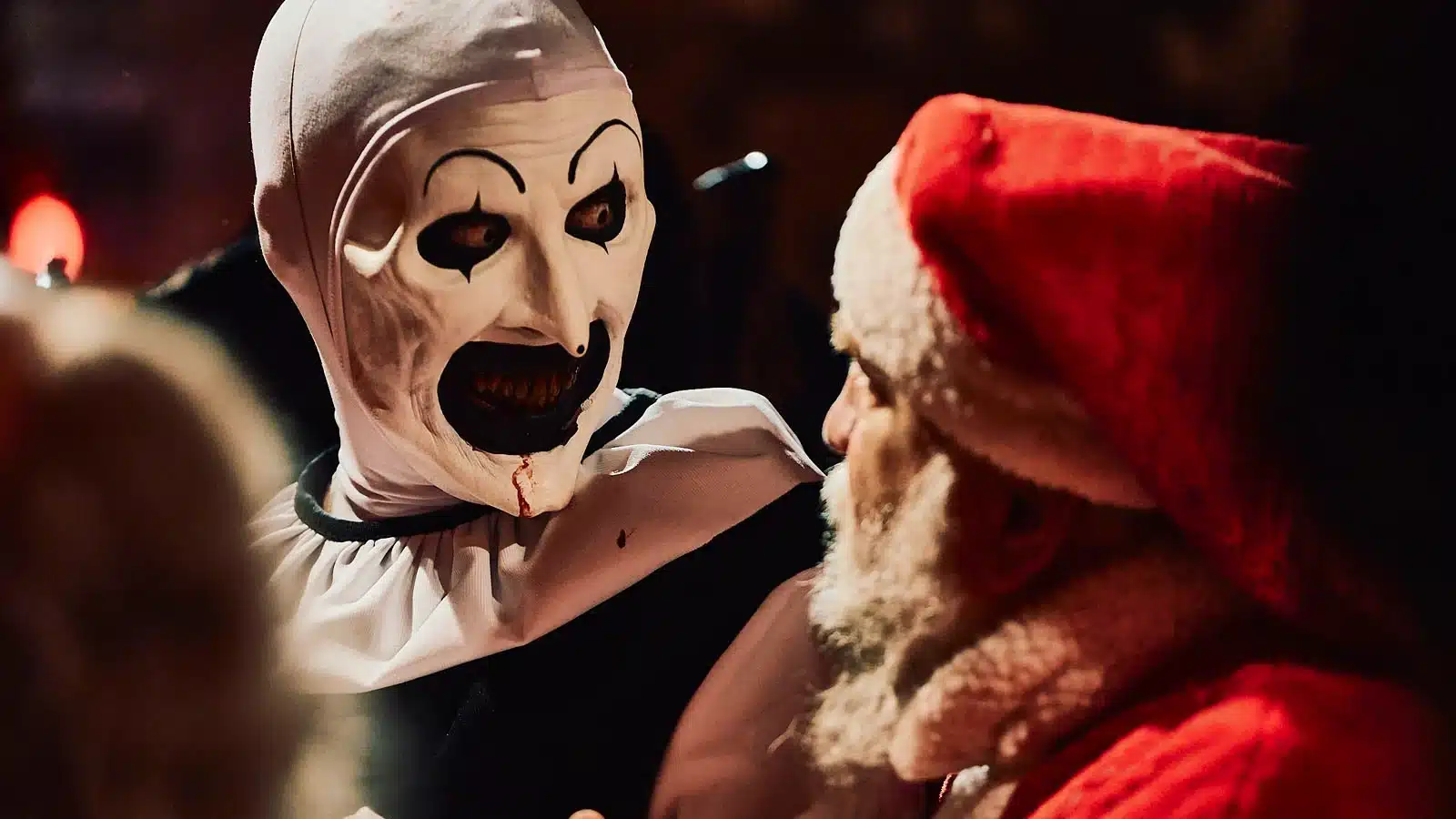 poster terrifier 3 réalisé par Damien Leone avec David Howard Thornton en art le clown