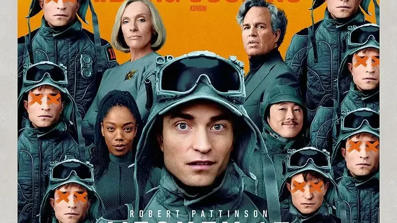 poster du film mickey 17 réalisé par bong joon ho avec anamaria vartolomei, robert pattinson, anna mouglalis, mark ruffalo, steven yeun, toni collette, naomi ackie